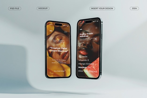Levitierendes Smartphone im Studio