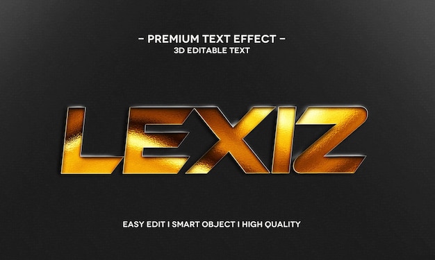 Lexiz 3d-textstil-effektvorlage