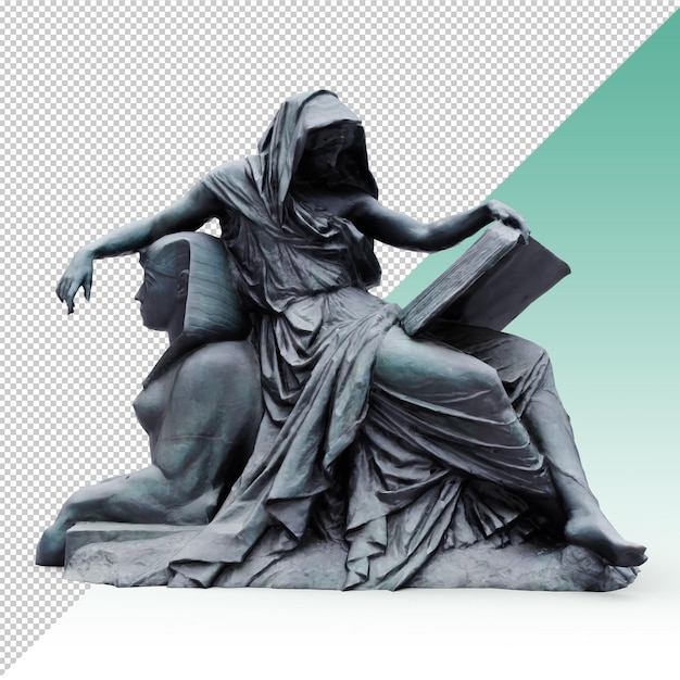 Leyendo un libro de la estatua de la antigua Grecia