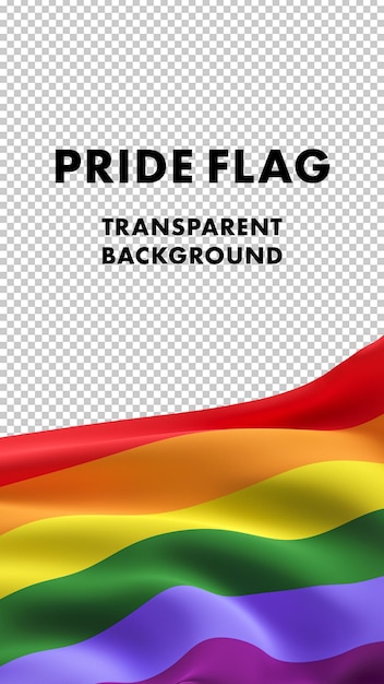 Lgbt-pride-flaggenvorlage für geschichten auf transparentem hintergrund