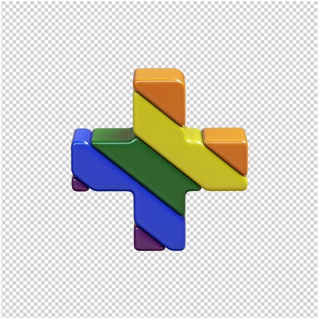 PSD lgbt-symbole kennzeichnen diagonale draufsicht. 3d-symbol