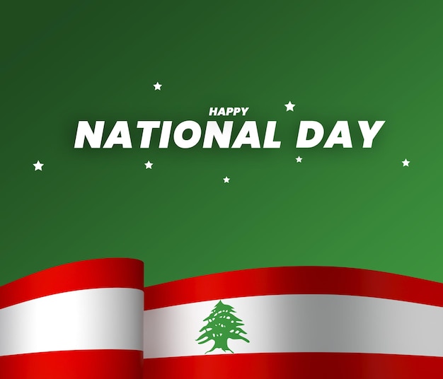 Libanon-flagge-element-design nationaler unabhängigkeitstag-banner-band psd
