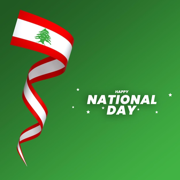 PSD libanon-flaggenelement-design, bannerband zum nationalen unabhängigkeitstag, psd