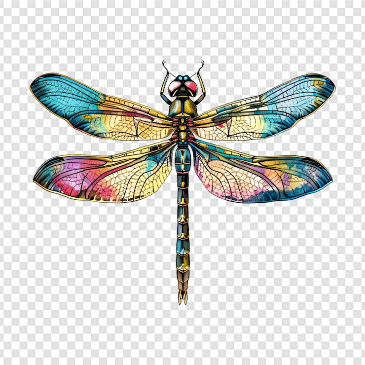 PSD libellula isolata su uno sfondo trasparente