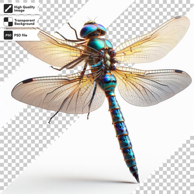 PSD una libélula con una imagen de una libélola en la espalda