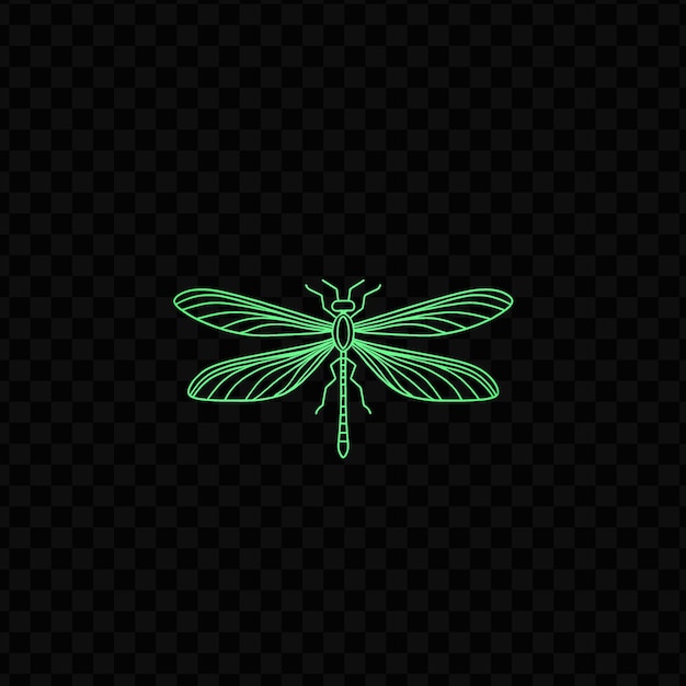 PSD libélula verde sobre um fundo transparente