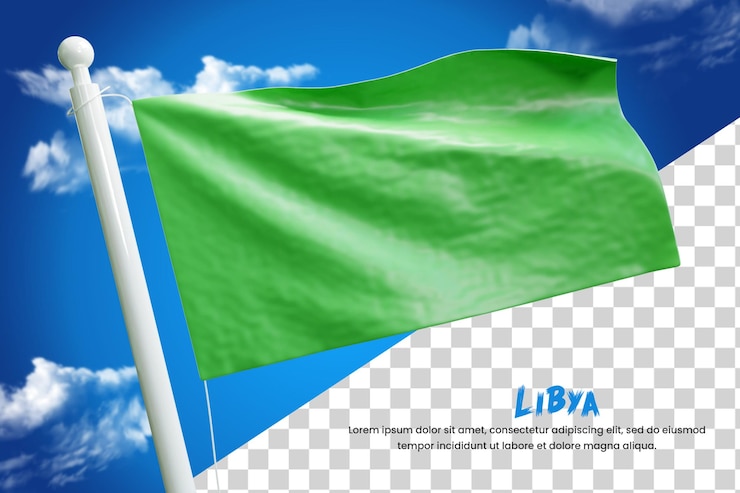 PSD libia bandera realista 3d render aislado o 3d libia bandera ondeante ilustración