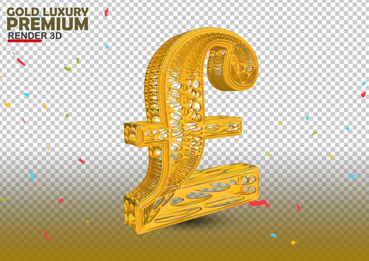 PSD libra británica de oro modelo 3d