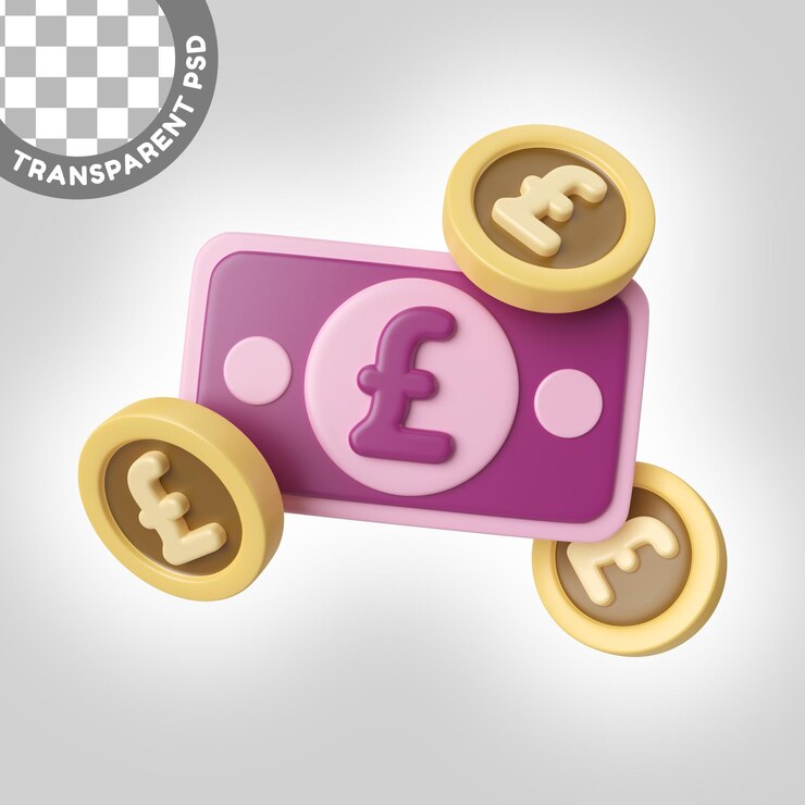 PSD libra, dinero, 3d, ilustración, icono