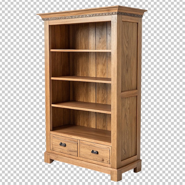 Librería clásica de madera con cajones