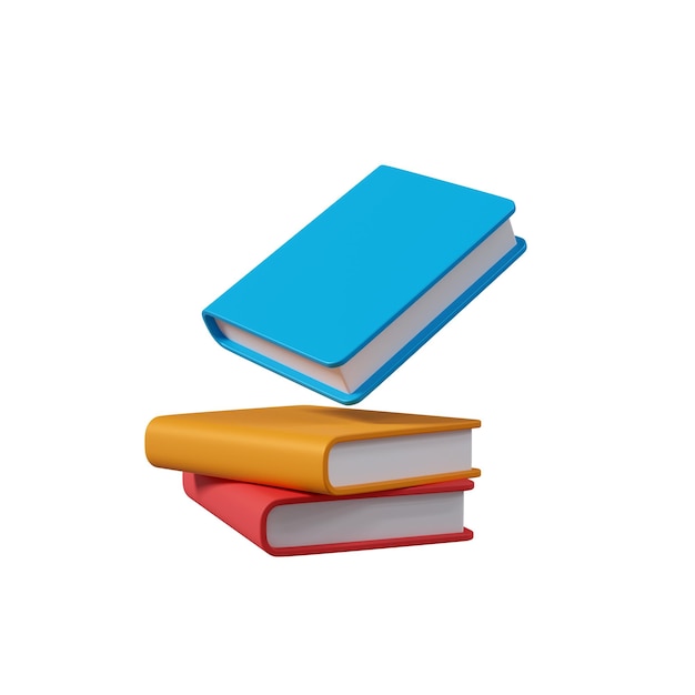 Libri colorati 3D pila di libri