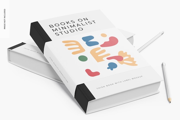 Libri spessi con etichetta Mockup