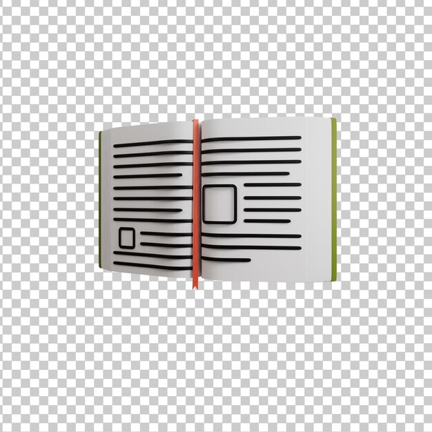 PSD libro, 3d, icono