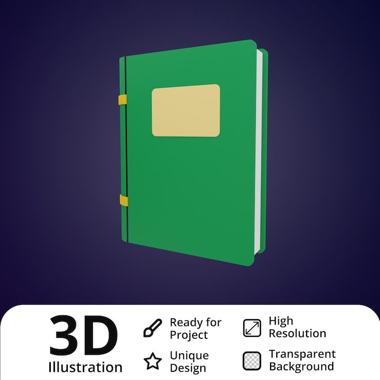 PSD libro 3d ilustración