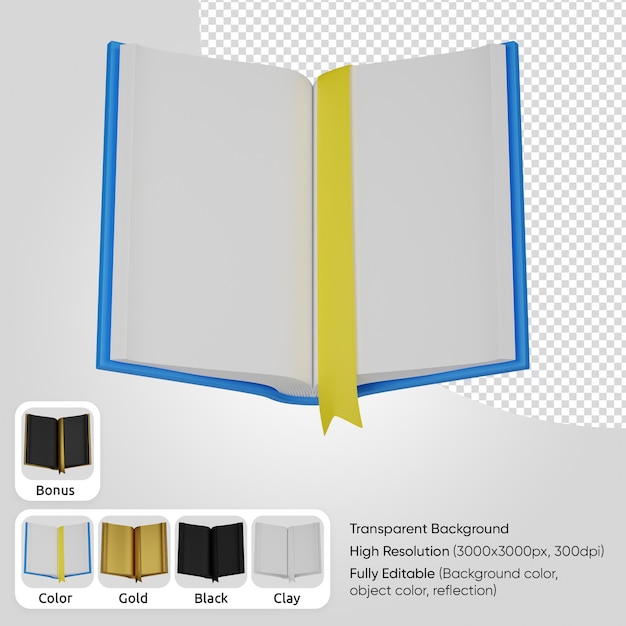 Libro abierto 3d