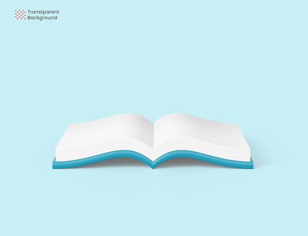 Libro aperto 3D su sfondo blu, formazione online