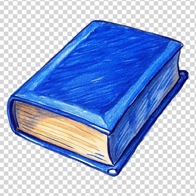 PSD libro azul aislado sobre un fondo transparente