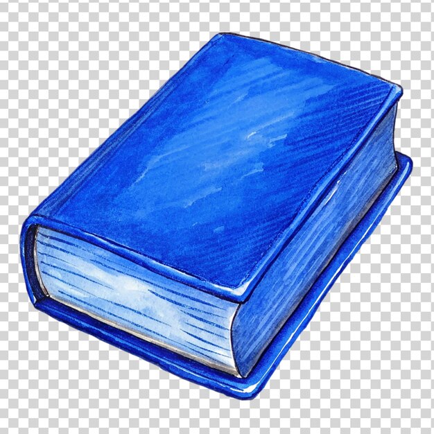 PSD libro azul aislado sobre un fondo transparente