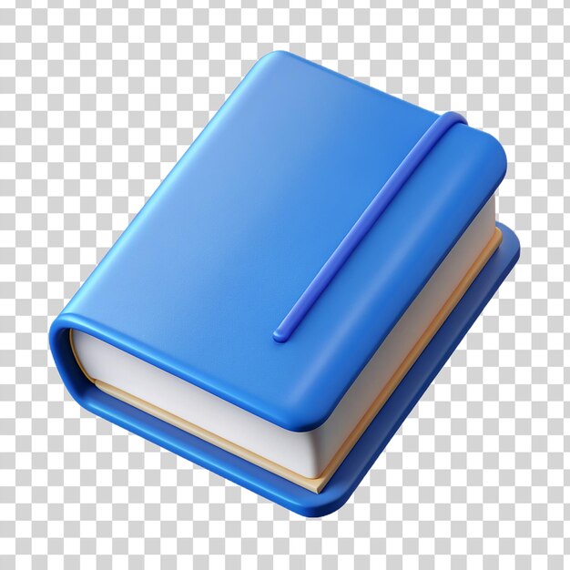 PSD libro azul en blanco aislado sobre un fondo transparente