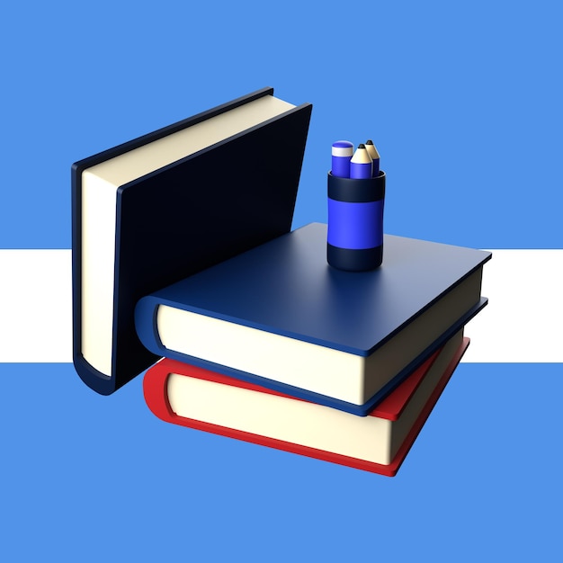 PSD un libro azul con un libro azul encima