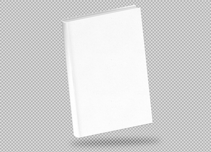 PSD libro bianco galleggiante isolato
