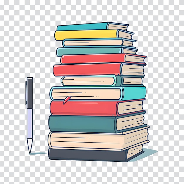 PSD libro clipart transparente estantería de libros de la universidad libros de animación disposición de la estantería