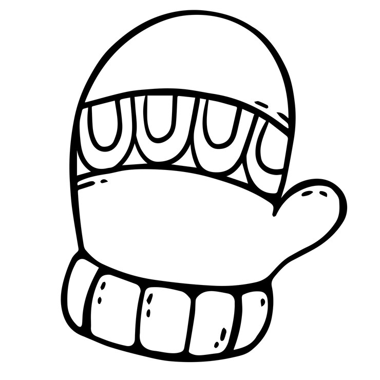 PSD un libro de colorear guantes de contorno
