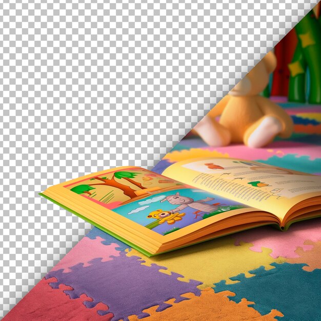 Libro de cuentos para niños con detalles vibrantes y transparentes