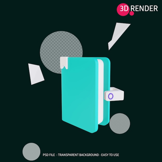 libro delle icone di rendering 3d