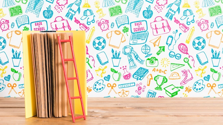 PSD libro di vista frontale con sfondo colorato