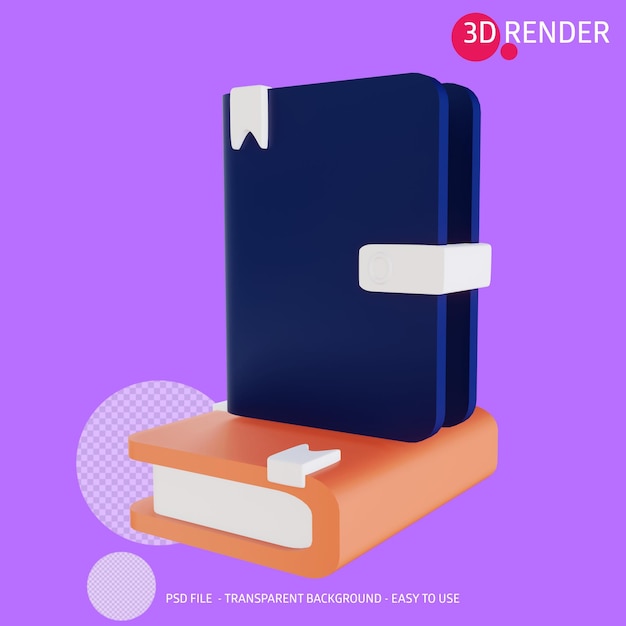 Libro de icono de render 3d