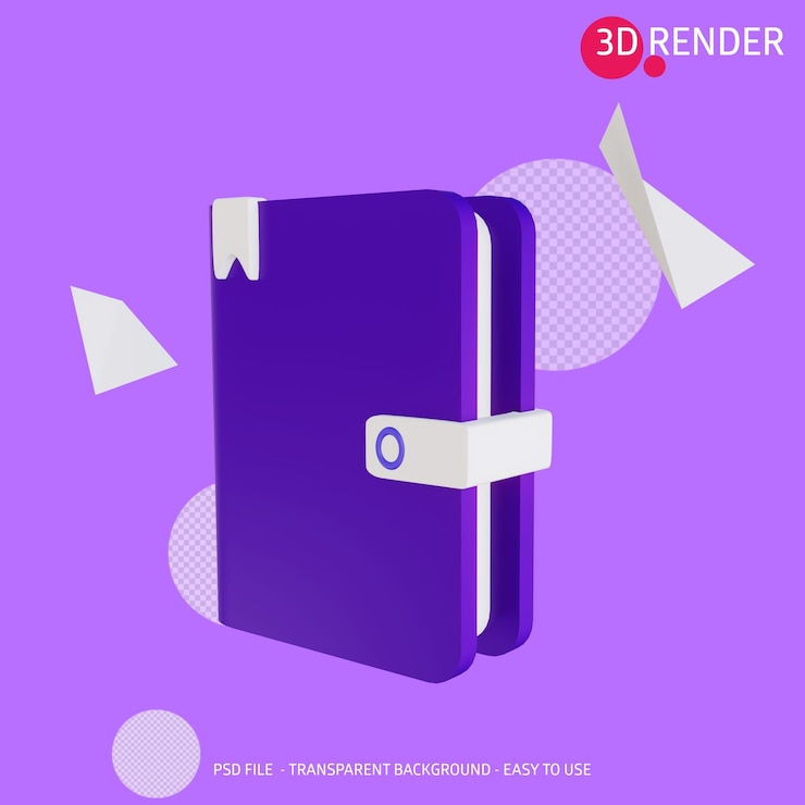 PSD libro de iconos de render 3d