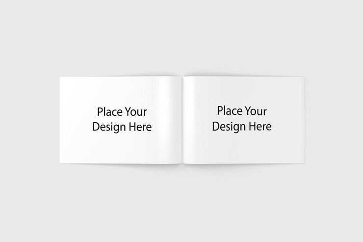 PSD un libro con un lugar donde usted coloca su diseño aquí