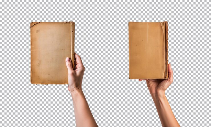 PSD libro de mano aislado en un fondo transparente png