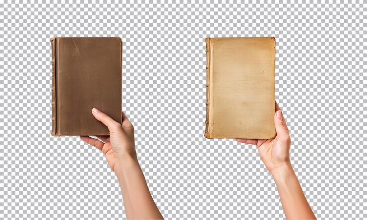 PSD libro de mano aislado en un fondo transparente png