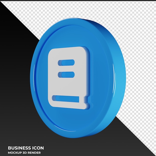 libro, negocio, icono, 3d, render, ilustración