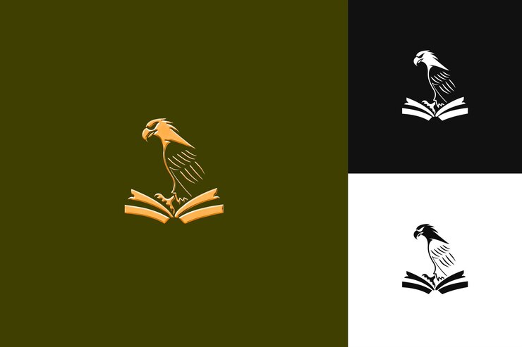 PSD un libro con un pájaro en la parte superior