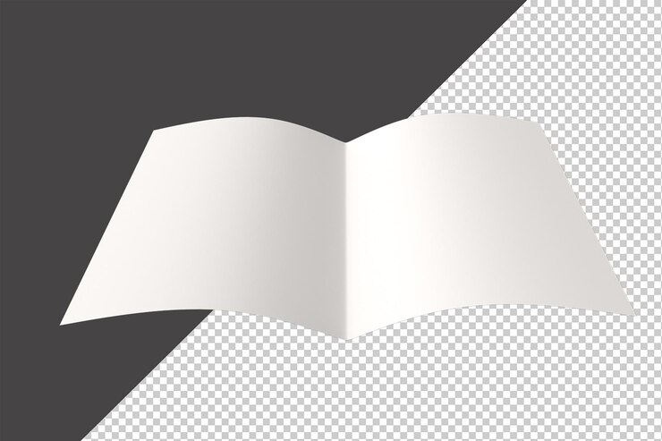 PSD un libro con un papel blanco en la parte inferior.