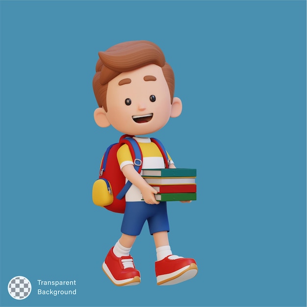 PSD el libro de personajes de niños felices en 3d