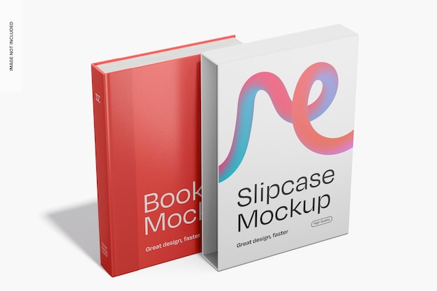 Libro con perspectiva de la maqueta de la caja de resbalón