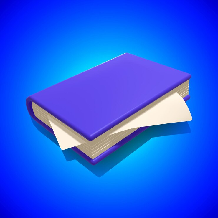 PSD libro púrpura con marcador