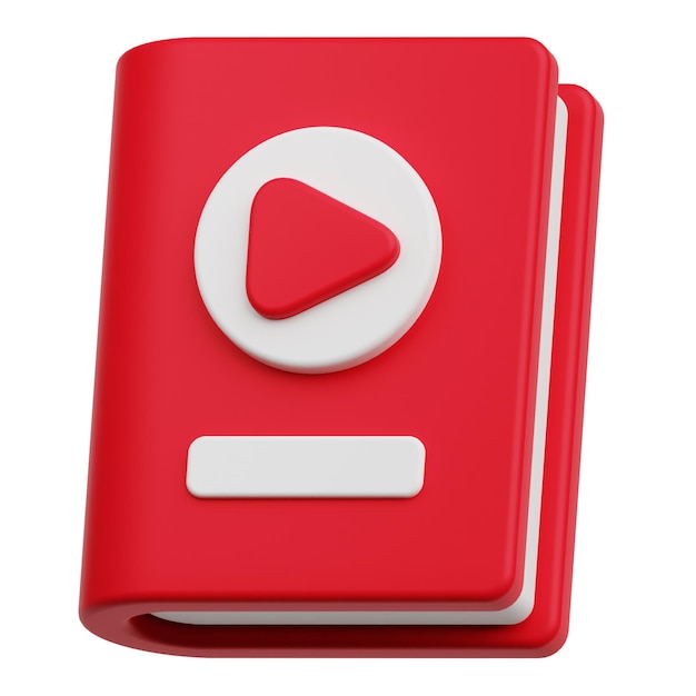 libro de video icono 3D aislado en el fondo blanco