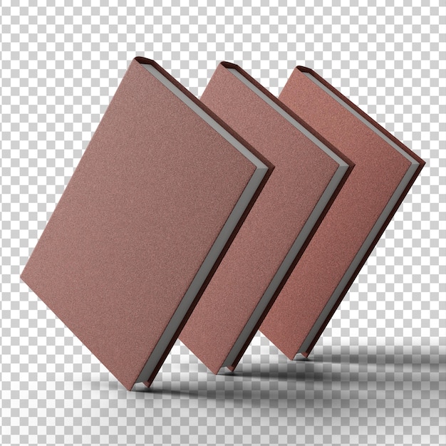 Libros 3D completamente aislados