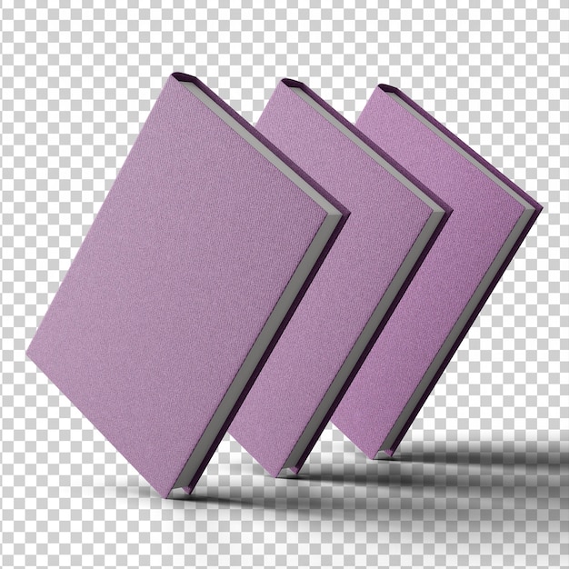 Libros 3D completamente aislados
