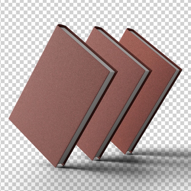 Libros 3D completamente aislados