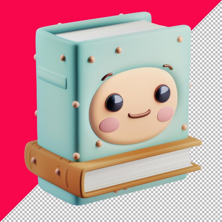PSD libros en 3d con fondo transparente png en formato psd