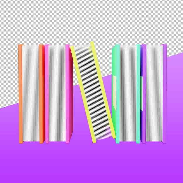 PSD libros 3d, ilustración de representación 3d