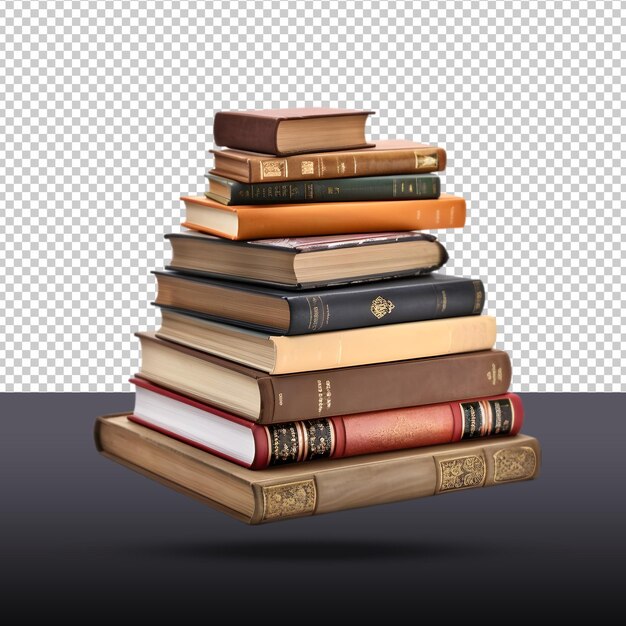 PSD libros apilados en un fondo transparente imagen png