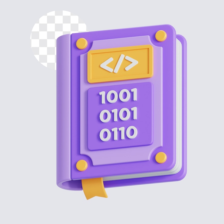 PSD libros de iconos 3d para aprender lenguajes de programación