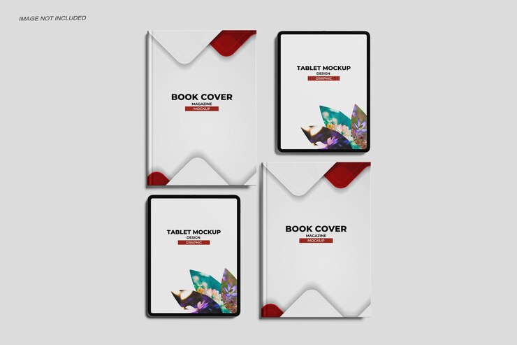 PSD libros con modelo de tableta